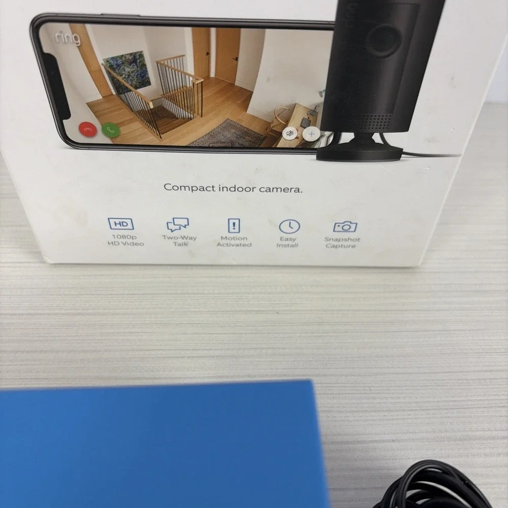 Ring Indoor Cam Black Plug-In Camera New Open Box